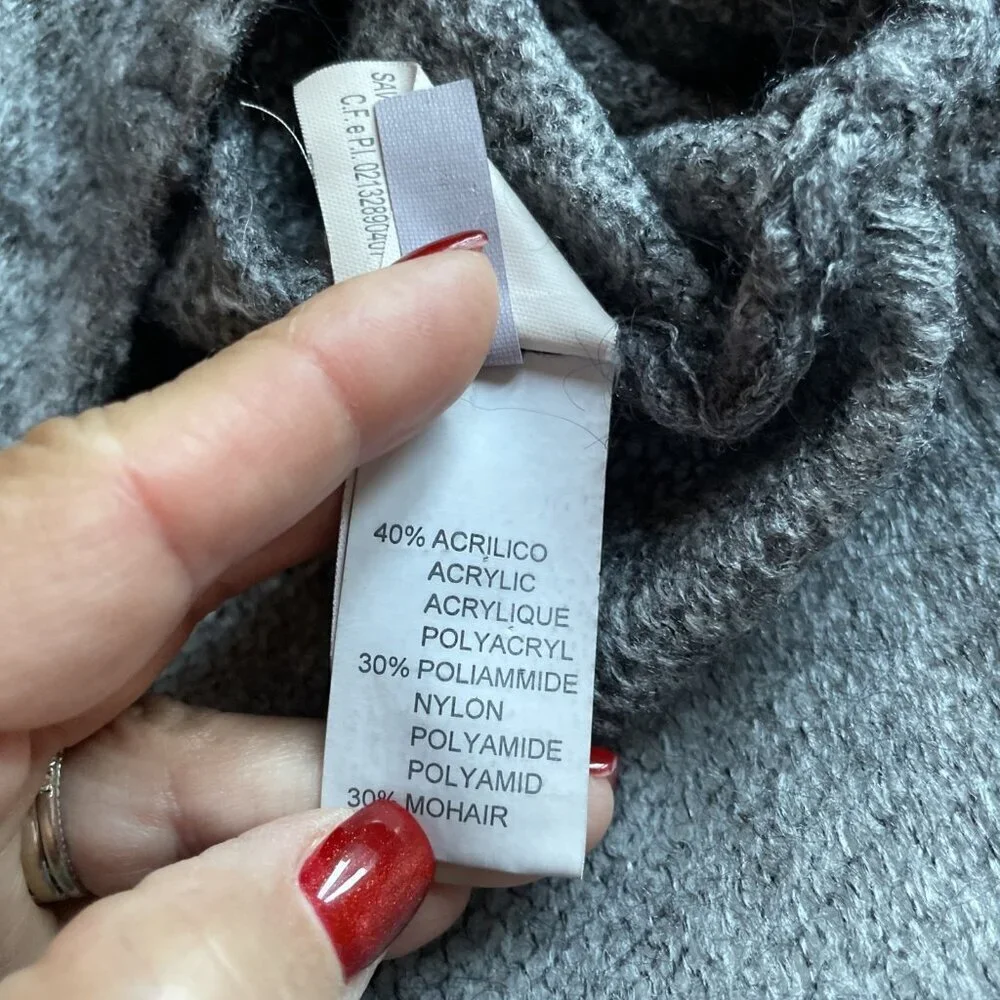 Siste's Italy Open Front Cardigan Duster Women's M Gray Mixed Weave Witchy Goth